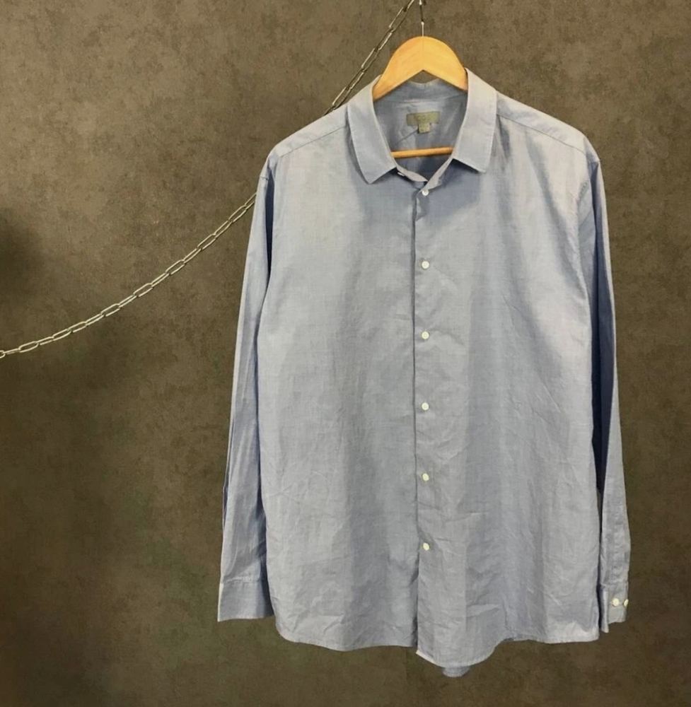 COS Men's Light Blue Button Down Shirt